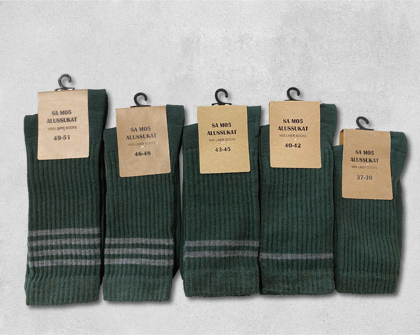 SA M05 merino wool smooth weave multilayer baseline sock-green