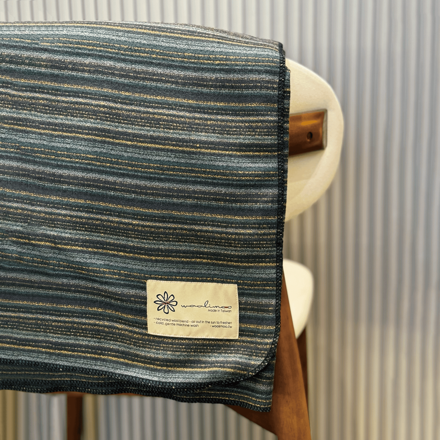 Stripe005 經典條紋美麗諾羊毛毯(大)