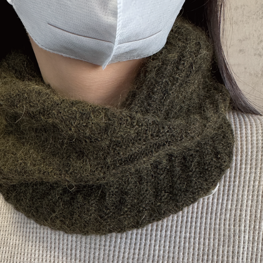 Apricity Mohair Merino neck warmer 脖圍 (軍綠)