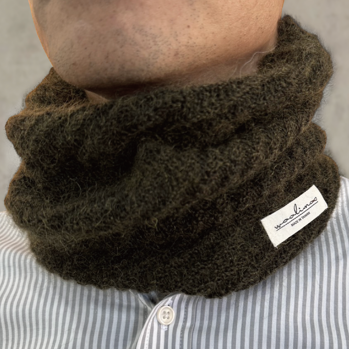 Apricity Mohair Merino neck warmer 脖圍 (軍綠)