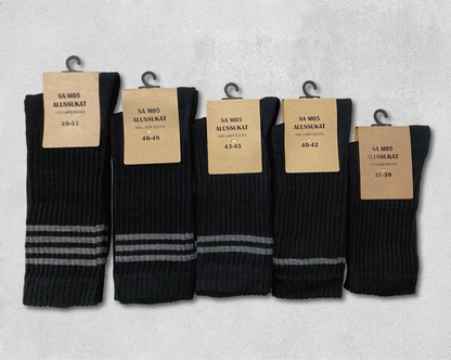 SA M05 merino wool smooth weave multilayer baseline sock-black