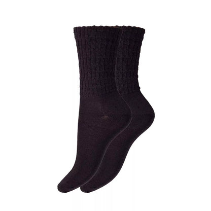 Uska merino wool sock with soft shaft-black