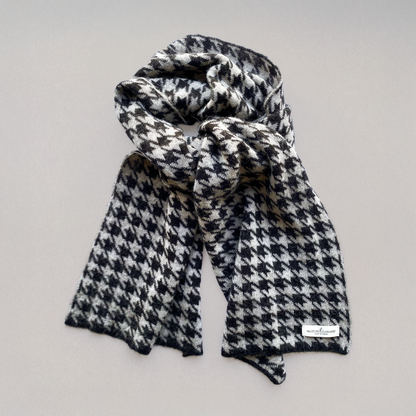 Apricity Alpaca Merino houndstooth scarf 千鳥格圍巾（大格紋）