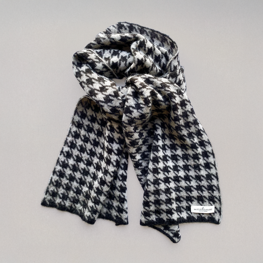 Apricity Alpaca Merino houndstooth scarf 千鳥格圍巾（大格紋）