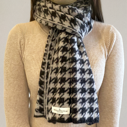 Apricity Alpaca Merino houndstooth scarf 千鳥格圍巾（大格紋）