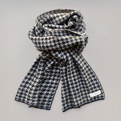 Apricity Alpaca Merino houndstooth scarf 千鳥格圍巾（小格紋）
