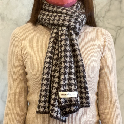 Apricity Alpaca Merino houndstooth scarf 千鳥格圍巾（小格紋）