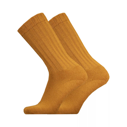 Lamu soft and thick merino wool terry sock-ocher