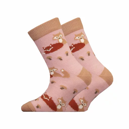 Suoajassa merino wool pattern sock-light red