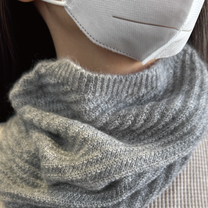 Apricity Mohair Merino neck warmer 脖圍 （珍珠灰）